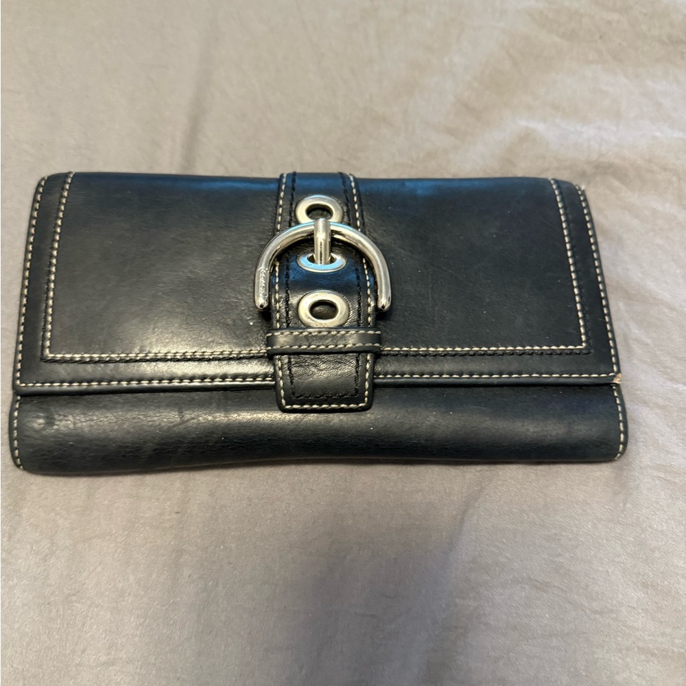 Vintage Coach Black Leather Buckle Wallet – Classic Legacy Style